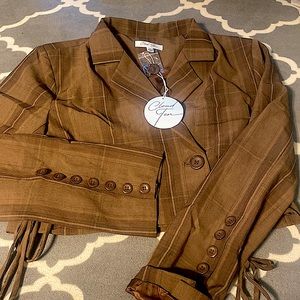 Brown cropped blazer (S)